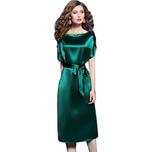Summer Women Satin Long Dress Sexy Short sleeve Spaghetti Strap Silk Mermaid Dresses Female Nightclub Maxi Dress