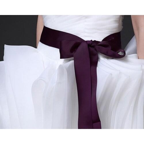 Bride belt new minimalist waist accessories ribbon bridal wedding belt bow satin belt banquet dress accessories