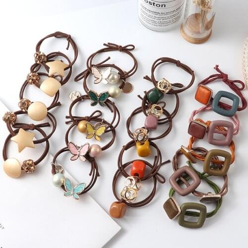 New Girl Fashion Hair bands Crystal Pearl Elastic Rubber Band star Korea Style Headwear Hair Accessories for Girl Headdress