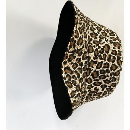 Summer Retro Fashionable Leopard Fisherman Hat Double-Sided Padded All-match Korean-Style Casual Bucket Hat Women