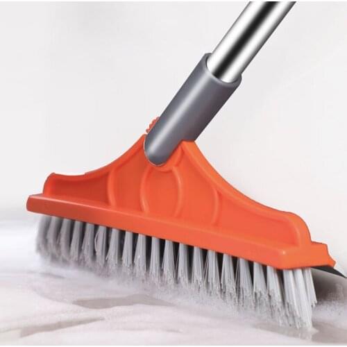 Joybos 120° Floor Brush Scrub Brush With Adjustable Stainless Metal Long Handle Scrubber With Stiff Bristles For Tile Cleaning
