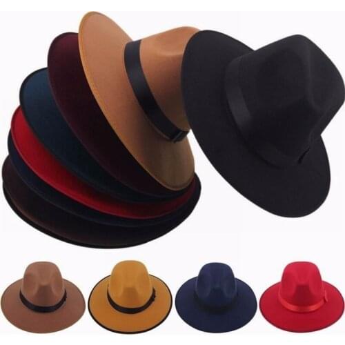 Hat Women Jazz Hats Vintage Trilby Derby Cap Fashion Cloche Unisex Casual Large brim Cowboy Wool caps Panama hat Fedora Ca
