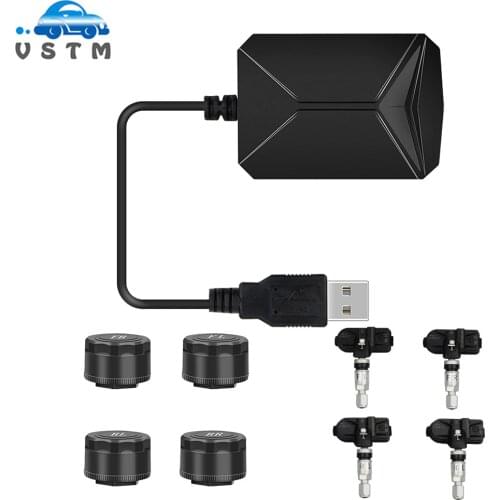 USB Android TPMS Tire Pressure Monitoring System Display Alarm System 5V Internal Sensors Android Navigation Car Radio 4 Sensors