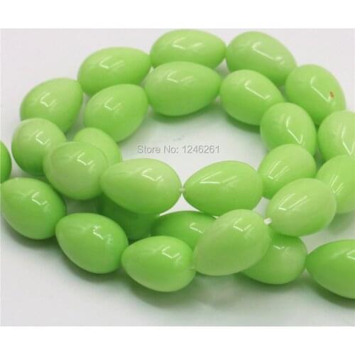Ornaments 9x13mm Green Imitation Pearl Glass Loose DIY Beads Jewelry Making Design Accessory Parts Christmas Gifts Women Girls