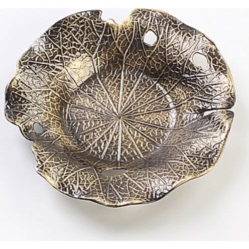 Heat Resistant Alloy Copper Tea Trays Chinese Tea Table Decoration Coaster Dessert Tray Table Kung Fu Tea Set Accessories