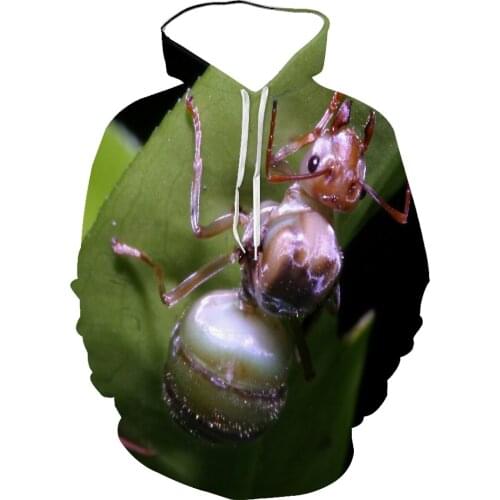2021 3D Cute Animal Ant Spring And Autumn Mens Clothing Printing Hooded Fun Characters Korean Loose Hoodie Can Be Customized