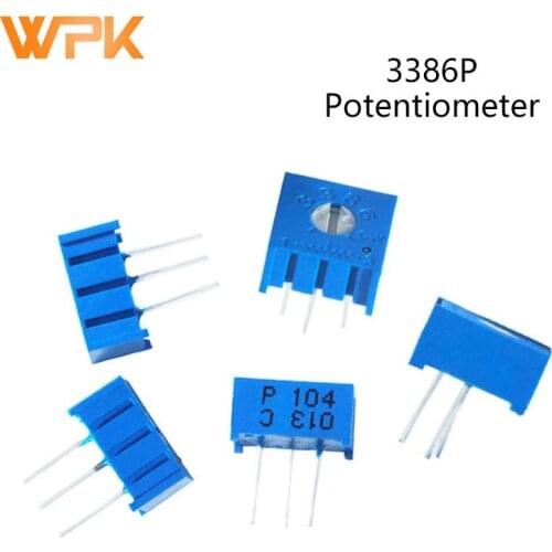 10Pcs 3386P Trimpot Trimmer Potentiometer 100R 500R 1K 2K 5K 10K 20K 100K 500K Ohm 3386P-1-102LF 504LF 203LF 502LF 501LF 3386
