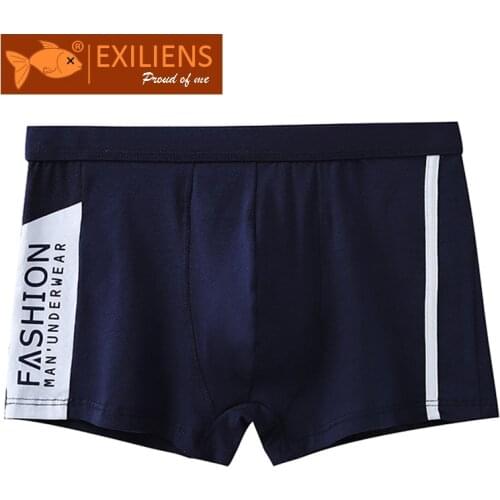 EXILIENS Brand Cotton Boxer Men Underwear Fashion Cueca Masculina Man Ropa Interior Calzoncillos Hombre Mens Boxers Homme L-3XL
