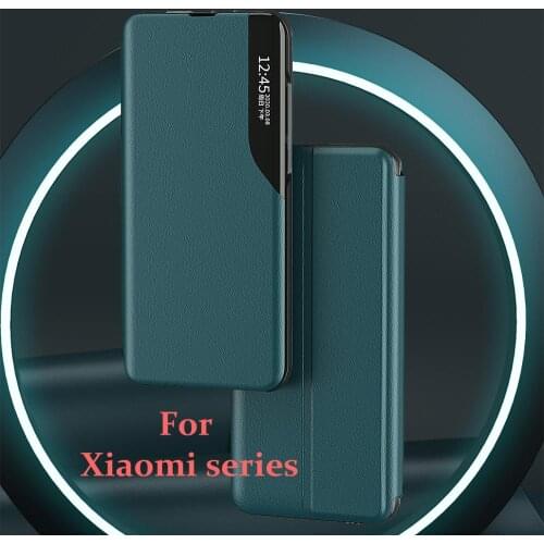 Smart Case For Xiaomi Mi 10T Pro 5G / Mi10T 5 G Lite Poco X3 NFC Mi 10 Ultra Pro Stand Mirror Intelligent Flip PU Leather Cover