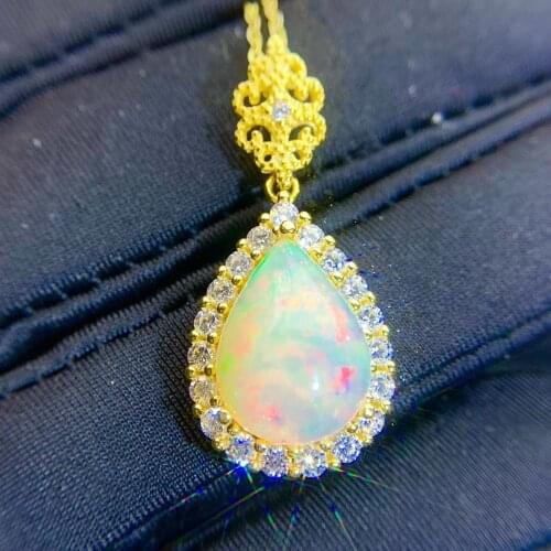 High Quality New Coming Luxury Opal necklace pendant 100% Natural Pink Opal pendants 925 sterling silver jewellery