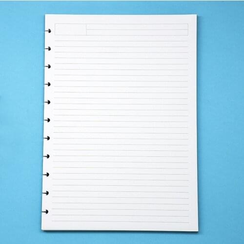 A4 Loose-leaf Refilled Mushroom Hole Notepad Dedicated Horizontal Line Blank 3 Optional