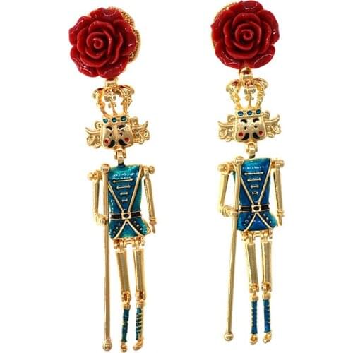 Fashion Styles New Arrival King Doll Dangle Statement Long Drop Earring For Women Earrings Jewelry