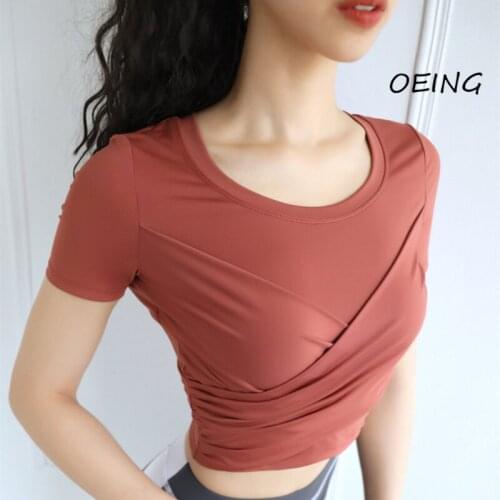 Workout Womens Yoga Crop Tops Short Sleeve Spandex Activewear Tops Running Clothes