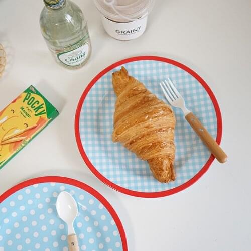 1PC Tableware Japanese Style Resin Dinner Plate Dish Porcelain Dessert Plate Dinnerware Cake Main Dish Western Food Plate