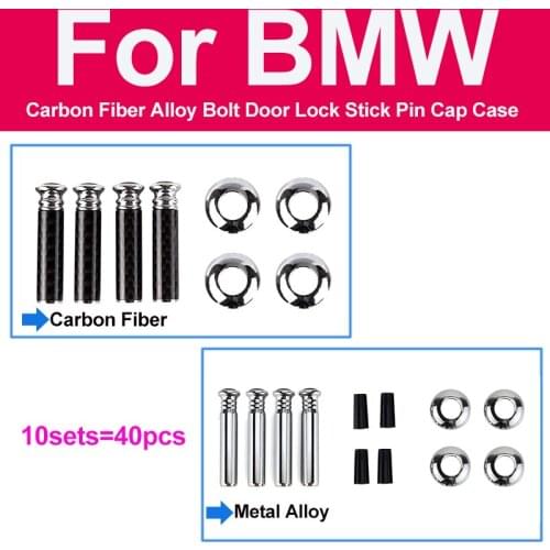 10set Car Accessories For BMW E46 E52 E53 E60 E90 F10 F30 X1 X3 X5 X6 Decoration Carbon/Alloy Bolt Door Lock Stick Pin Cap Case