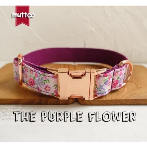 10pcs/lot MUTTCO personalized particular dog collar THE PURPLE FLOWER creative style dog collars and leashes 5 sizes UDC049M