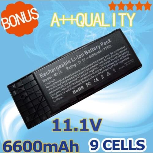 11.1v 6600mAh Laptop Battery for Dell BTYVOY1 7XC9N C0C5M for Alienware M17X R3 R4 MX 17xR3 MX 17xR4 318-0397 451-11817