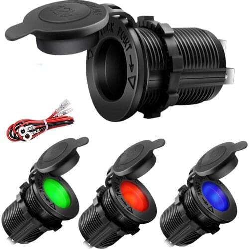 12V Car Cigarette Lighter Socket Auto Boat Motorcycle Tractor Waterproof Power Outlet Socket Receptacle Car Accessories Dropship