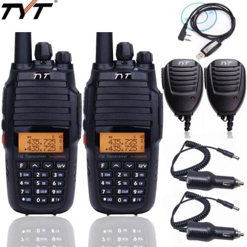 2PCS TYT TH-UV8000D walkie talkie 10Watts Cross-band Repeater 3600mAh 136-174/400-520MHz dual band Handheld Function Ham Radio