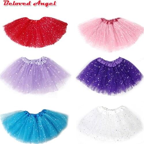 2019 Baby Girls Princess Tutus Skirt Child Ballet Dance Tutus Star Print Mesh Pettiskirt Dance Wear Party Clothes For Children