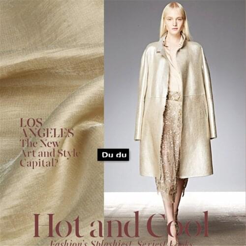 50CM Origami Series Cotton linen Clothing Fabric Corrugated gold Satin Designer Fabric DIY