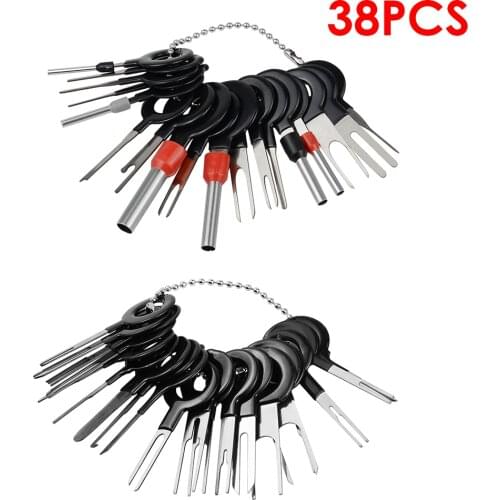 Newest 8/11/38Pcs Connector Pin Removal Auto Car Plug Circuit Board Wire Harness Terminal Extraction Pick Crimp Pin Back Needle