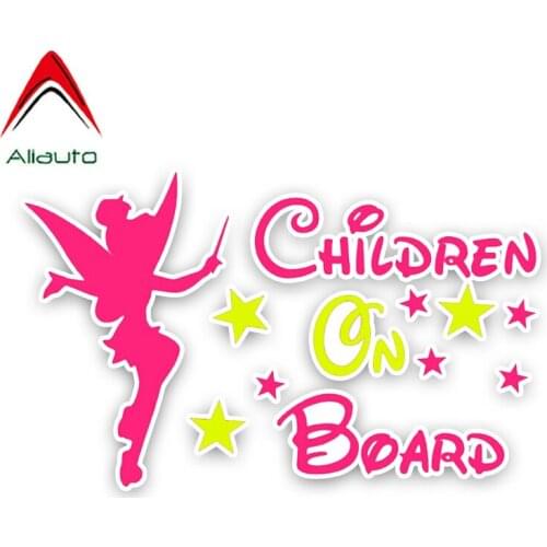 Aliauto Lovely Fairy Car Sticker Children on Board Vinyl Decal Cover Scratches for Volkswagen Hyundai Tucson Peugeot ,16cm*10cm