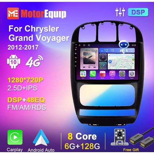 Android 10 For Dodge Caravan 4 For Chrysler Grand Voyager RS 2000-2012 IPS Car Multimedia Player 6G 128G Carplay WiFi no dvd