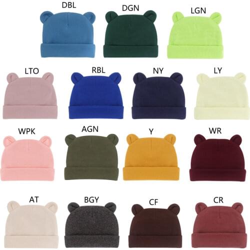 B2EB Baby Hats Newborn Cotton w/ Ears Toddler Girls Boys Beanie Warm Infant Autumn Winter Hats Double Layer