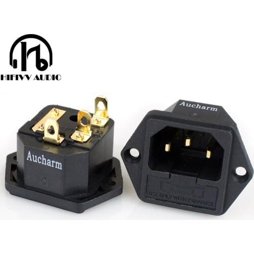 HIifivv audio hifi 4N Pure Copper Gold-plated Terminals HIFI Audio AC Power Socket 10A 250V free shipping