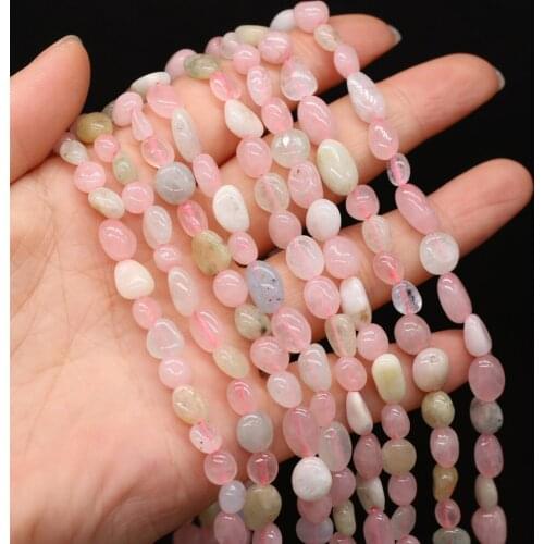 Natural Morganite Stone Beads for DIY Women Jewelry Making Necklace Bracelet Earrings Accessories Gift Size 6-8mm