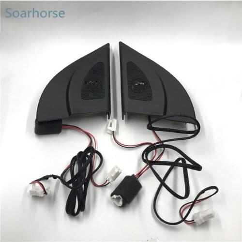 Soarhorse for Hyundai Solaris 2011-2016 Black Triangle Tweeter Speakers Treble Horn Tweeter audio and wire