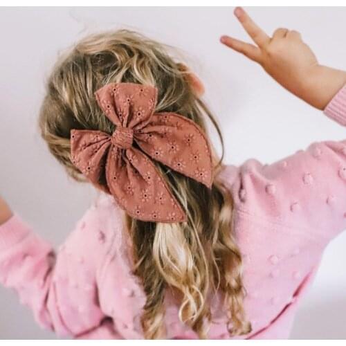 Lace Hair Clip for Baby Girls Big Bows Hairgrips Kids Hair Accessories Lovely Infant Girls Floral Children Hollow Barrette