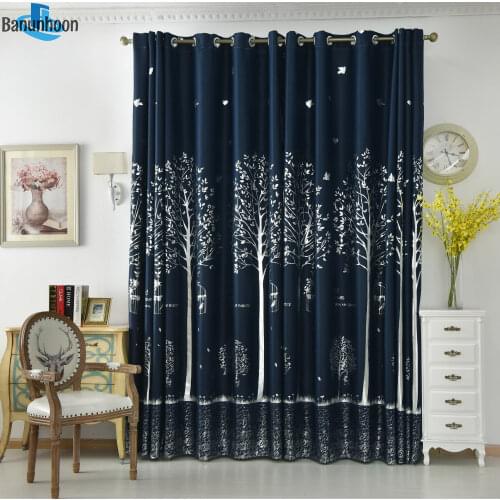 Europe Fresh Hot Silver Tree Curtains For Living Room Bedroom Window Fabric For Drapes