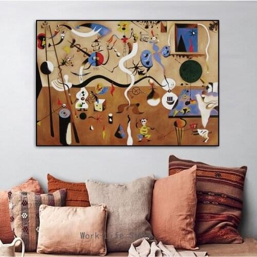 Famous Painting Joker Carnival Juan Miro Wall Art Canvas Prints and Posters Surrealism Picture for Living Room Home Cuadro Decor