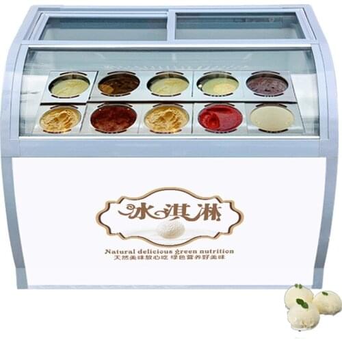 Commercial Ice Cream Showcase Popsicle Showcase Hard Ice Cream Display Cabinet 180W