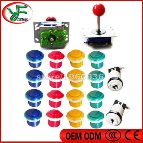 Arcade kits Bundle including zippy 4/8 way joystick push button 1P 2P button for DIY arcade game/Mame/Raspberry