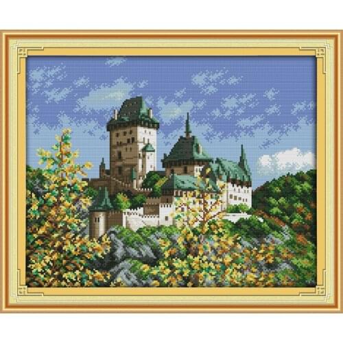 The beautiful scenery of Poland cross stitch kit 14ct 11ct count printed canvas stitching embroidery DIY handmade needlework