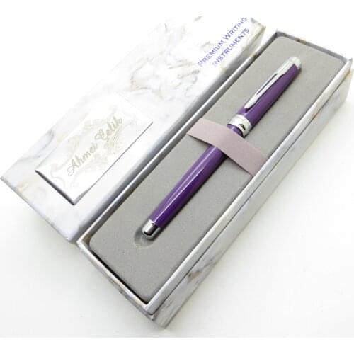 Wings Marble R60 Purple Lacquer Chrome Roller Pen | İsme Special Pen | Gift Pen
