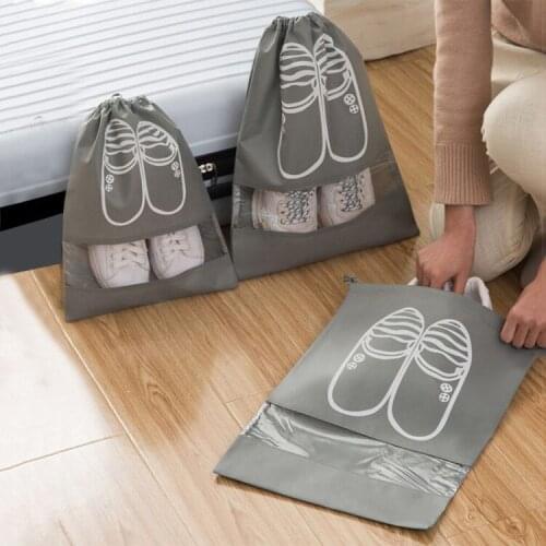 Easy Carry Storage Bags Household Dust-Proof Shoes Packaging Pouch Weekend Drawstring Storing Things Organize Pack Accessories