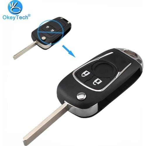 OkeyTech Modified Car Key Shell 2/3 Button Flip Folding Replacement Cover Case Fob for Opel Insignia Astra Buick Chevrolet Cruze