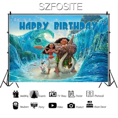 Cartoon Ocean Giant Sailboat Princess Picture Backdrop Children Birthday Party Room Decoration Photography Photo Kids Background