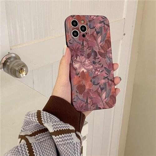 Retro Maple Leaf Soft TPU Cases For iPhone 7 8 Plus X XR XS Max Camera Lens Silicone Back Cover For iPhone 11 12 12Pro Max Coque