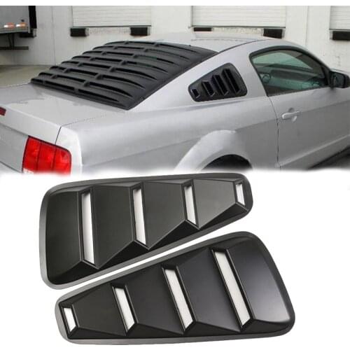 1Pai Black Sport Side Window Louvers Scoop Cover Vent Trim For Ford Mustang 2005-2014 Car Upgrade Parts Accessories