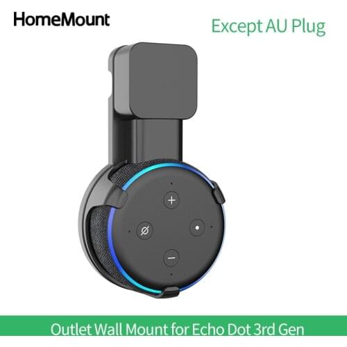 HomeMount Wall Shelf Bracket for Echo Dot 3rd Gen Outlet Wall Mount Holder Stand Household Voice assistant Hide Cable Management
