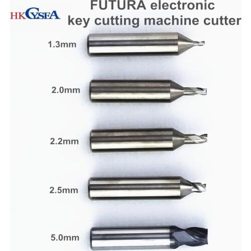 Raise 1.3mm 2.0mm 2.2mm 2.5mm 5.0mm Tungsten Steel End Mills for FUTURA Electronic Key Cutting Machine Brass Key Tool