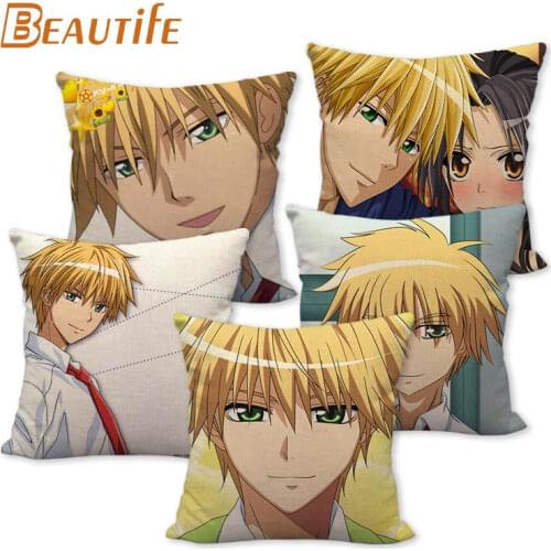 Custom Usui Takumi Pillowcase Cartoon Boy Wedding Decorative Cotton Linen Pillow Case For Home Pillow Cover 45X45cm One Side