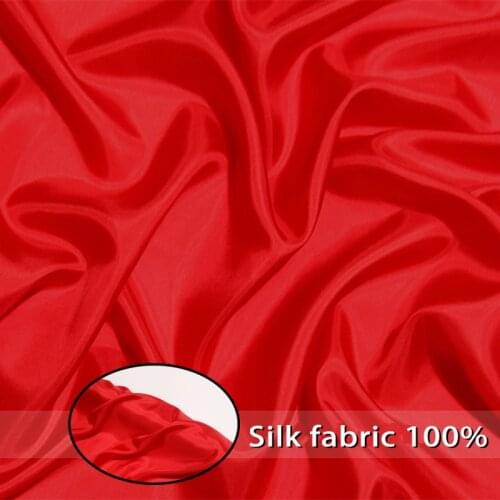 Silk bright red 06 lining scarf WEDDING SILK plain fabric 100% mulberry silk