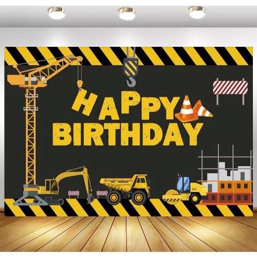 Construction Theme Birthday Party Photography Backdrop Builder Dump Truck Birthday Background Decorations Props Photo Studio