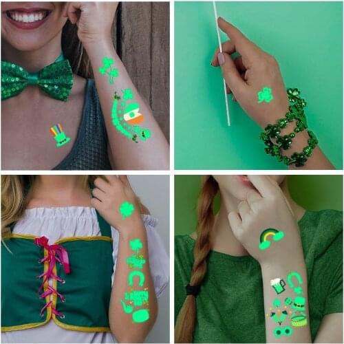 Tattoo Stickers Luminous Child Kid Temporary Fake Tattoos Glow Paste on Face Arm Leg for Children Body Art Mermaid Sticker